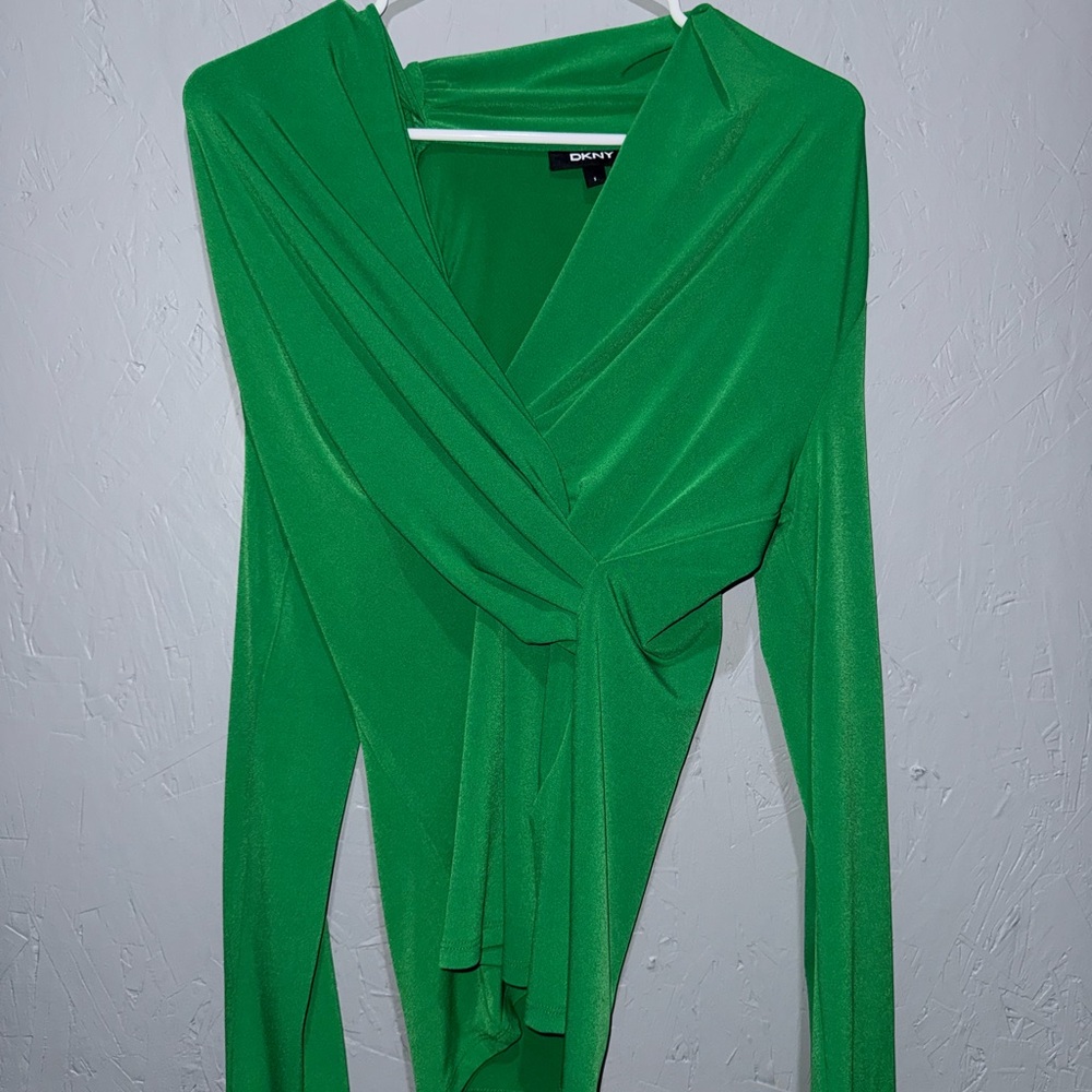 DKNY Vibrant Green Long Sleeve Top